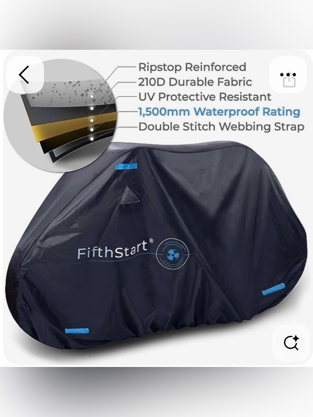 Black Waterproof bike Outdoor Storage Cover